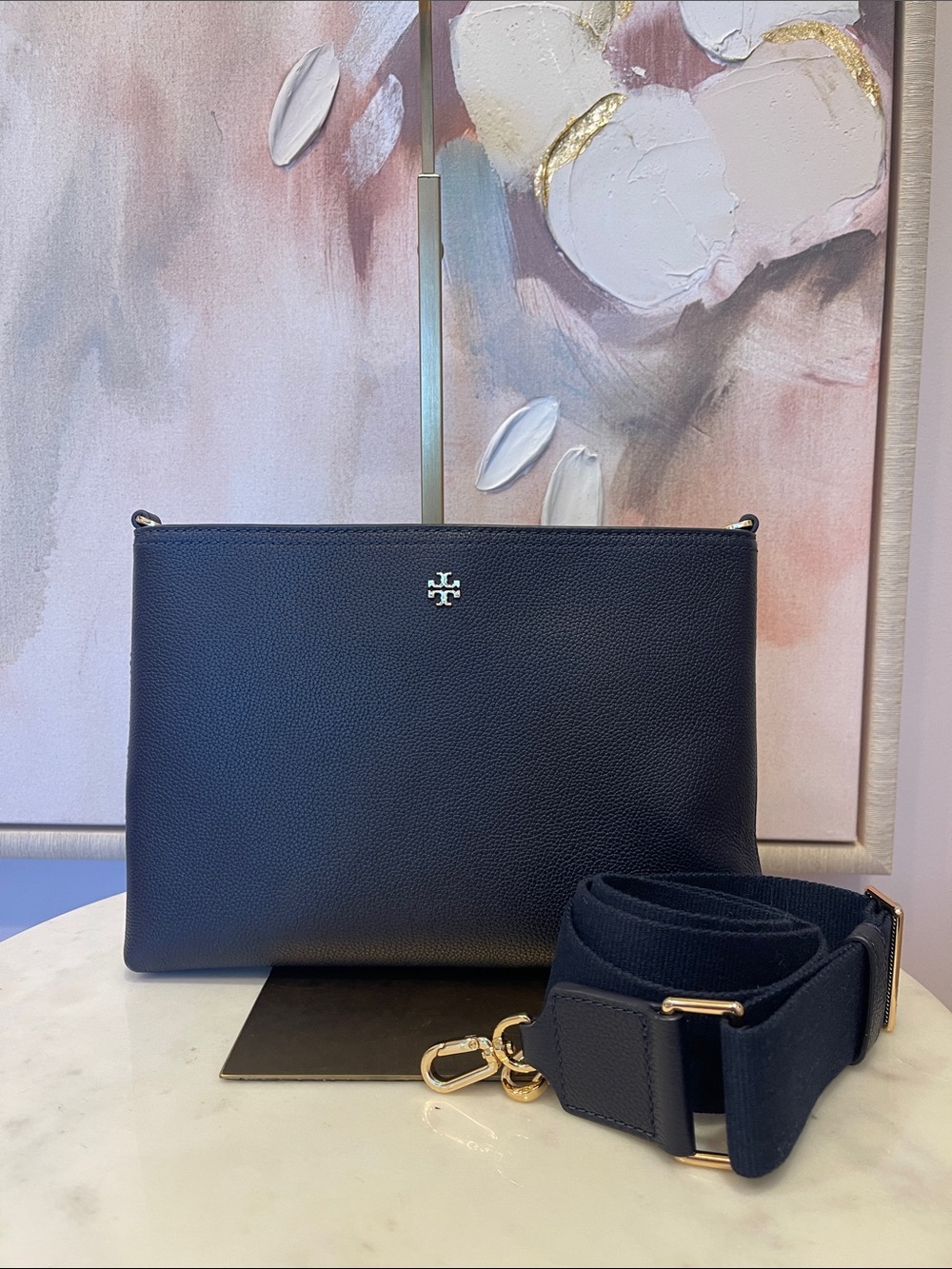 Tory Burch Blake Navy Leather Crossbody